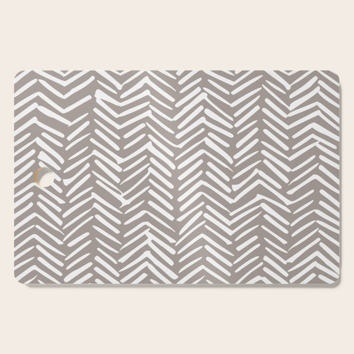 Abstract Herringbone Pattern, Rustic, Light Brown Cutting Board Gallery Image 1