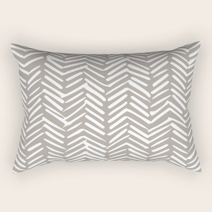 Abstract Herringbone Pattern, Rustic, Light Brown Rectangular Pillow Gallery Image 2