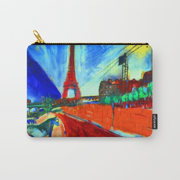Marc Chagall Pont de Passy and the Eiffel Tower Carry All Pouch Gallery Image 1