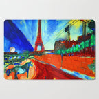 Marc Chagall Pont de Passy and the Eiffel Tower Cutting Board Gallery Image 1