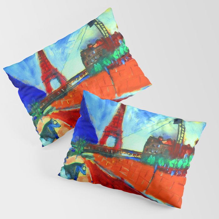 Marc Chagall Pont de Passy and the Eiffel Tower Pillow Sham Gallery Image 3