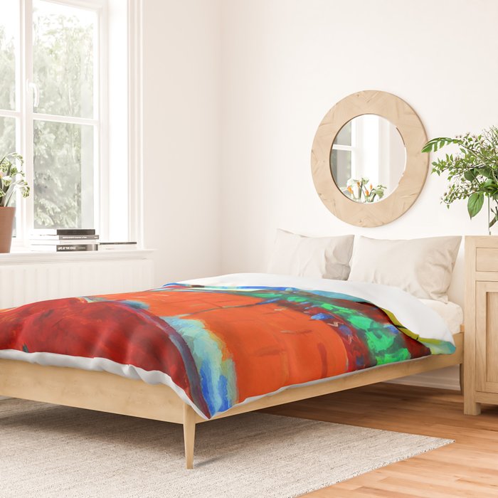 Marc Chagall Pont de Passy and the Eiffel Tower Duvet Cover Gallery Image 2