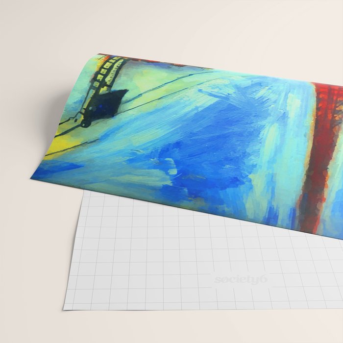 Marc Chagall Pont de Passy and the Eiffel Tower Wrapping Paper Gallery Image 2