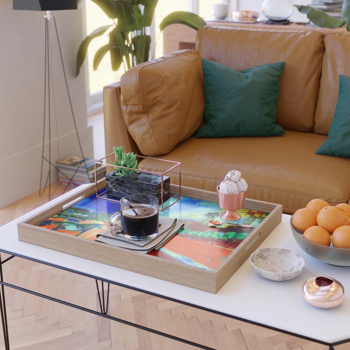 Marc Chagall Pont de Passy and the Eiffel Tower Serving Tray Gallery Image 2