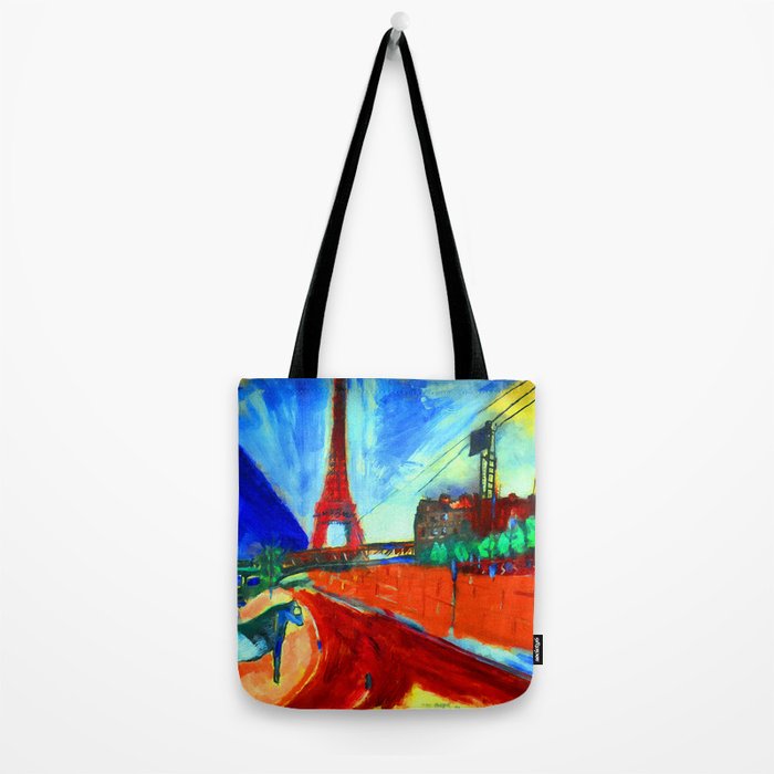 Marc Chagall Pont de Passy and the Eiffel Tower Tote Bag Gallery Image 2