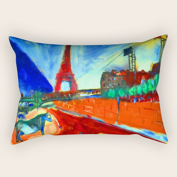 Marc Chagall Pont de Passy and the Eiffel Tower Rectangular Pillow Gallery Image 2