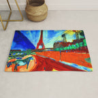 Marc Chagall Pont de Passy and the Eiffel Tower Rug Gallery Image 1