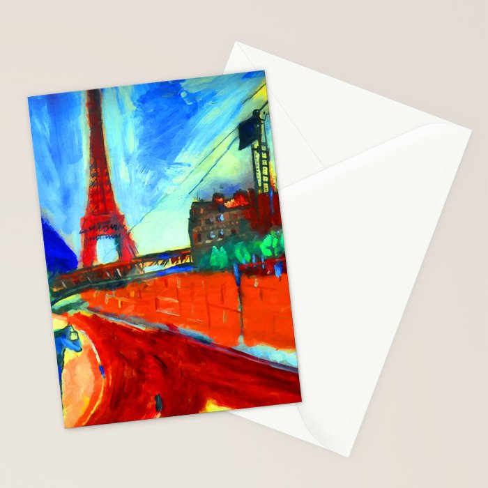 Marc Chagall Pont de Passy and the Eiffel Tower Stationery Card Gallery Image 2
