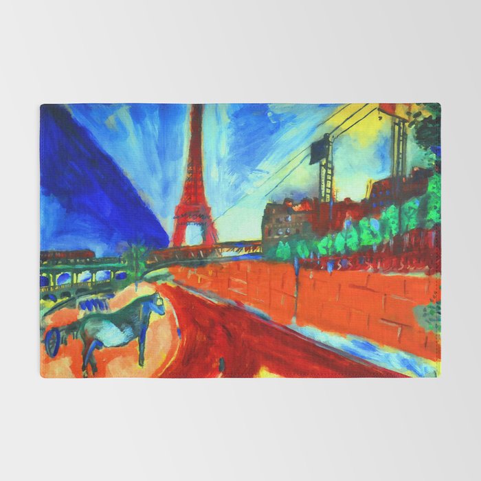 Marc Chagall Pont de Passy and the Eiffel Tower Rug Gallery Image 2