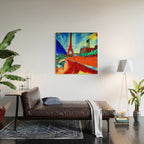 Marc Chagall Pont de Passy and the Eiffel Tower Wood Wall Art Gallery Image 2