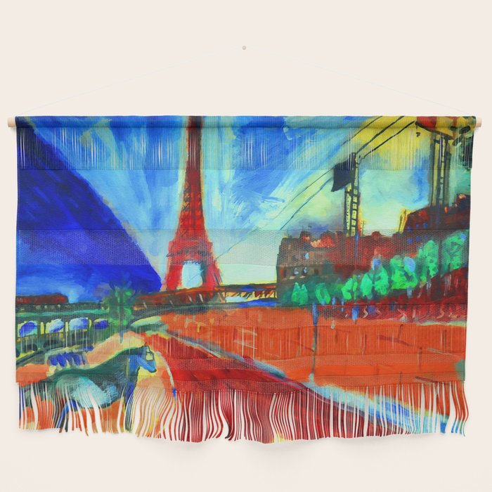 Marc Chagall Pont de Passy and the Eiffel Tower Wall Hanging Gallery Image 1