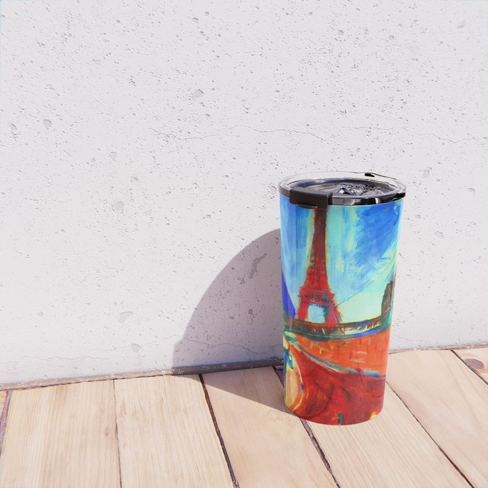 Marc Chagall Pont de Passy and the Eiffel Tower Travel Mug Gallery Image 4