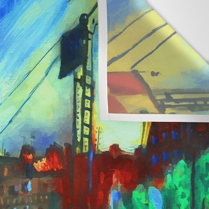 Marc Chagall Pont de Passy and the Eiffel Tower Wall Tapestry Gallery Image 3