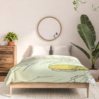 follow the dolphins you will feel free // retro surf art by surfy birdy Comforter Gallery Image 3