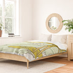 follow the dolphins you will feel free // retro surf art by surfy birdy Duvet Cover Gallery Image 2