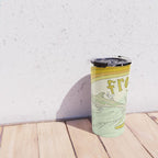follow the dolphins you will feel free // retro surf art by surfy birdy Travel Mug Gallery Image 4