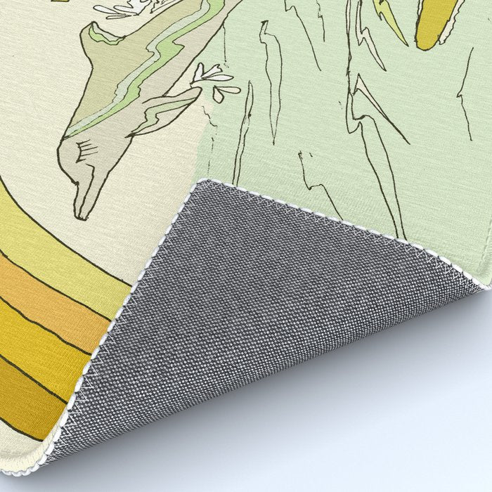 follow the dolphins you will feel free // retro surf art by surfy birdy Rug Gallery Image 4