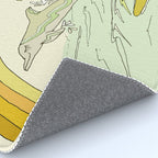 follow the dolphins you will feel free // retro surf art by surfy birdy Rug Gallery Image 4