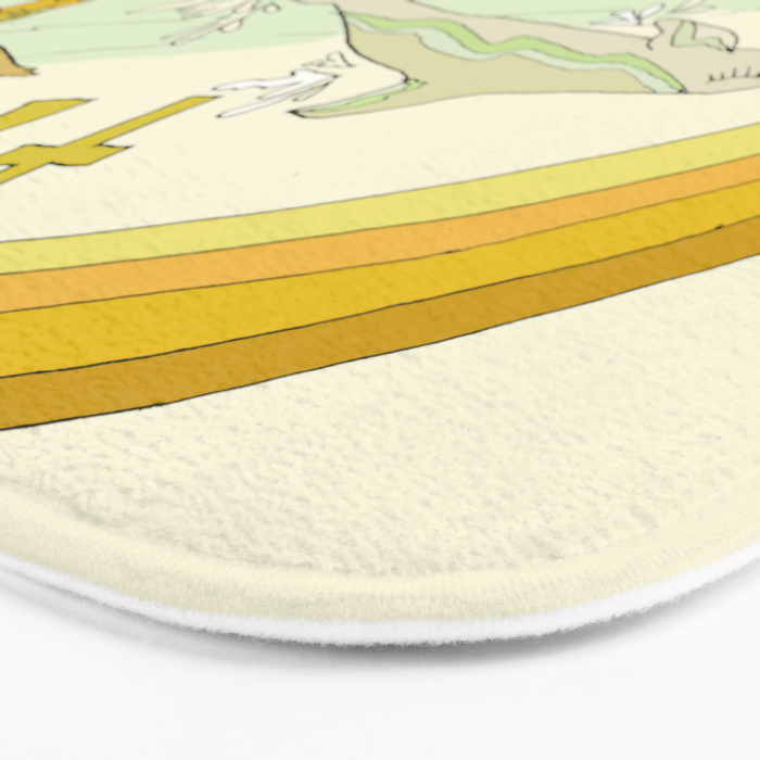 follow the dolphins you will feel free // retro surf art by surfy birdy Bath Mat Gallery Image 3