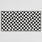 Black and White Warped Checkerboard Desk Mat Gallery Image 3