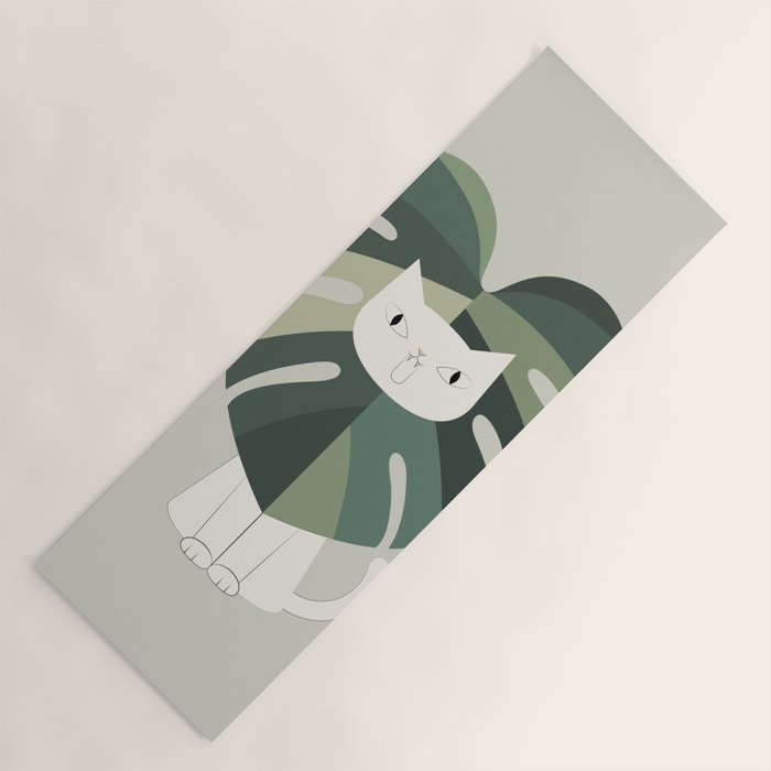Cat an Plant 62: A Green Lion Yoga Mat Gallery Image 1