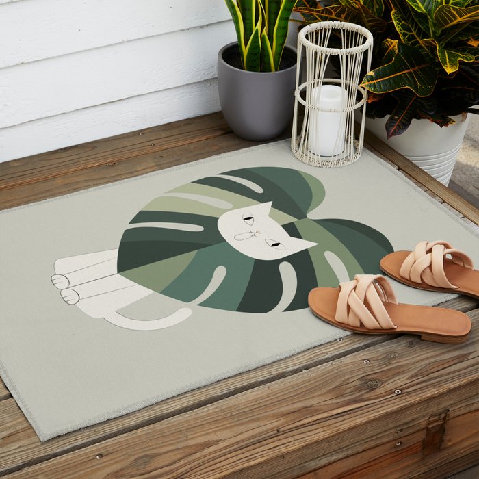 Cat an Plant 62: A Green Lion Outdoor Rug Gallery Image 2