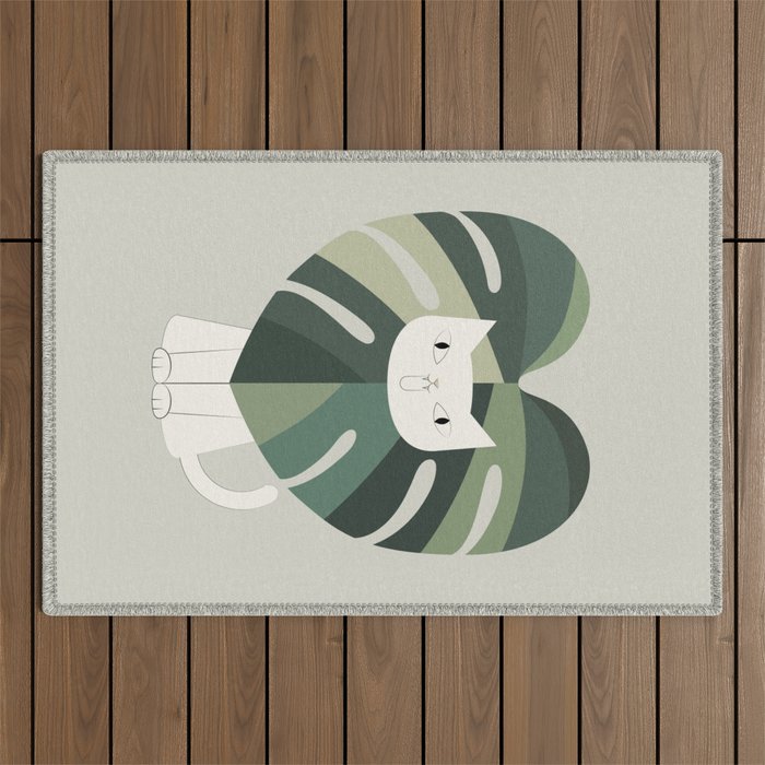 Cat an Plant 62: A Green Lion Outdoor Rug Gallery Image 1