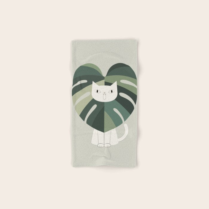 Cat an Plant 62: A Green Lion Bath Towel Gallery Image 1