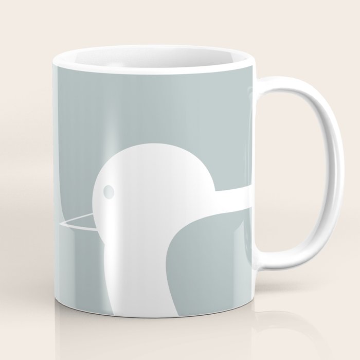 Shorebird Pair Minimalist Coastal Bird Couple in Light Blue-Gray and White Coffee Mug Gallery Image 1