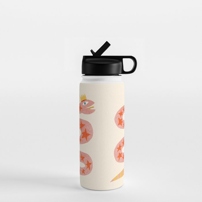 Abstraction_LITTLE_KING_COBRA_SNAKE_CUTE_ADORABLE_POP_ART_0916A Water Bottle Gallery Image 1