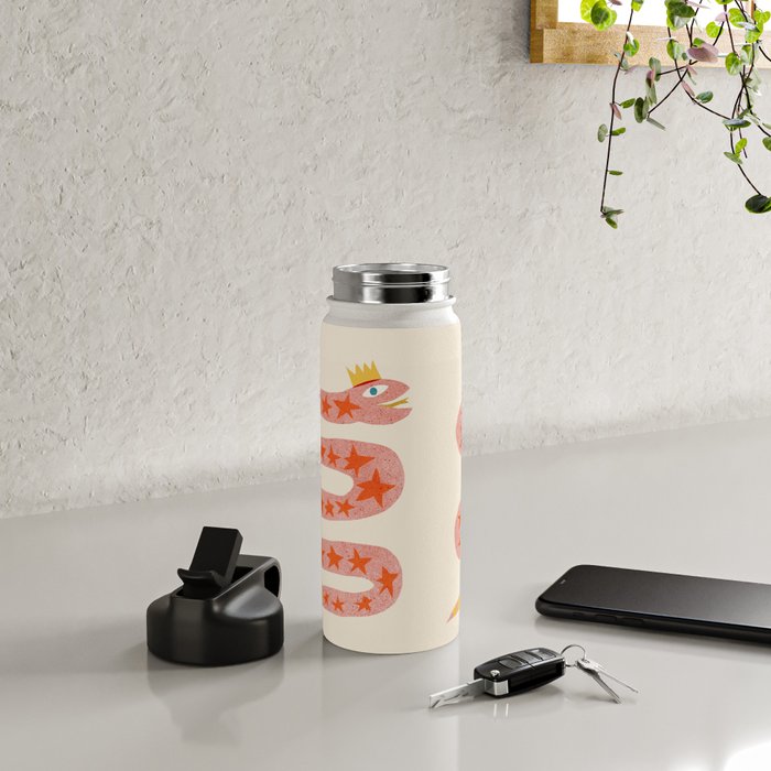 Abstraction_LITTLE_KING_COBRA_SNAKE_CUTE_ADORABLE_POP_ART_0916A Water Bottle Gallery Image 4