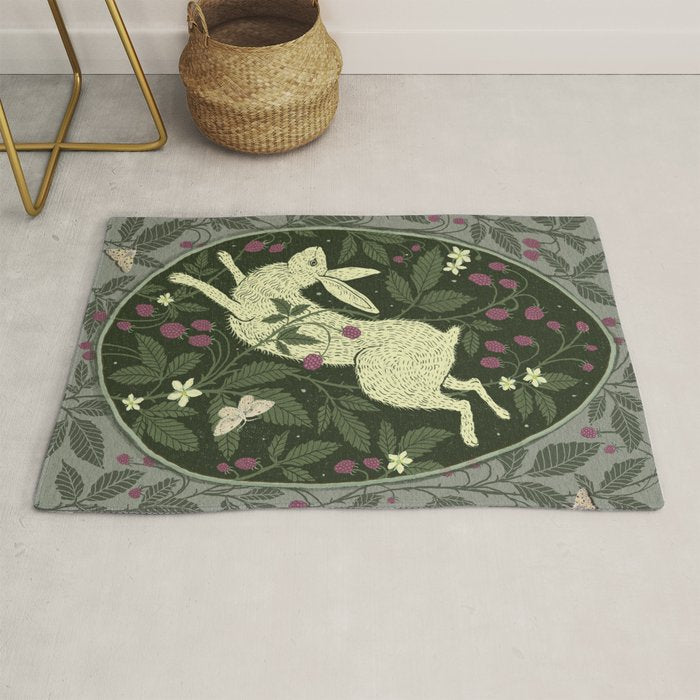 Rabbit in the Raspberries Rug Gallery Image 1