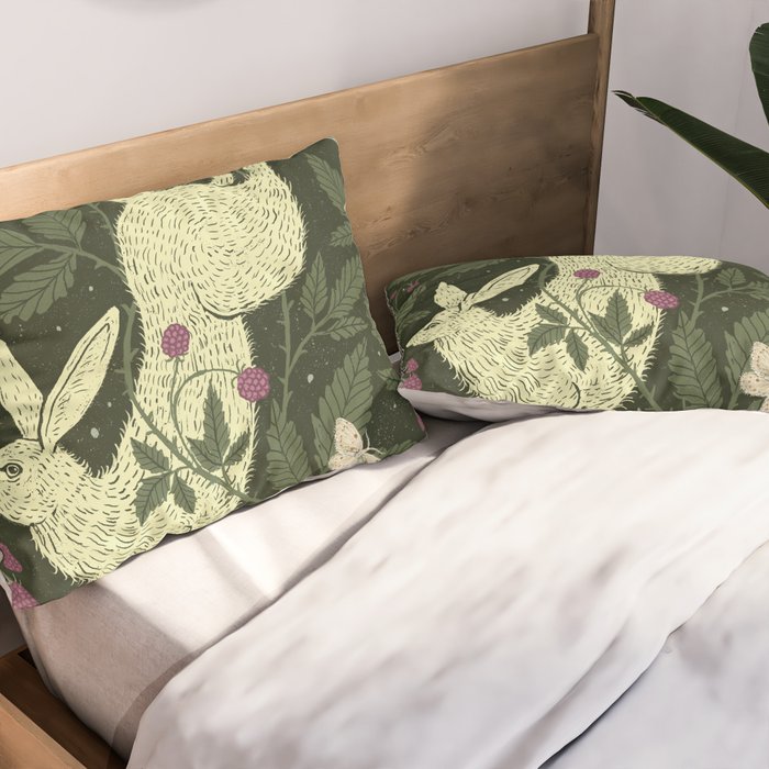 Rabbit in the Raspberries Pillow Sham Gallery Image 2