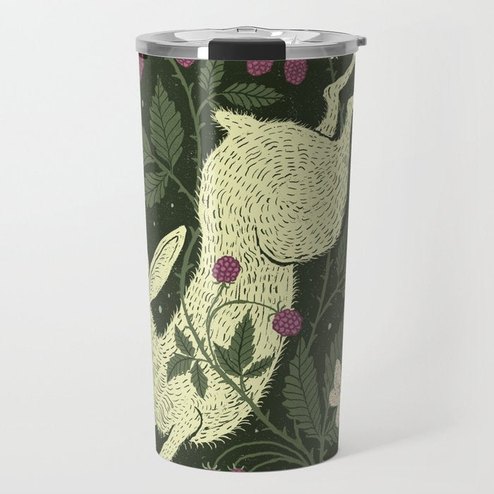Rabbit in the Raspberries Travel Mug Gallery Image 1