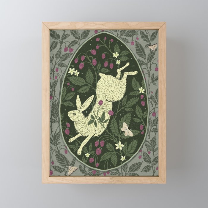 Rabbit in the Raspberries Mini Art Print Gallery Image 1