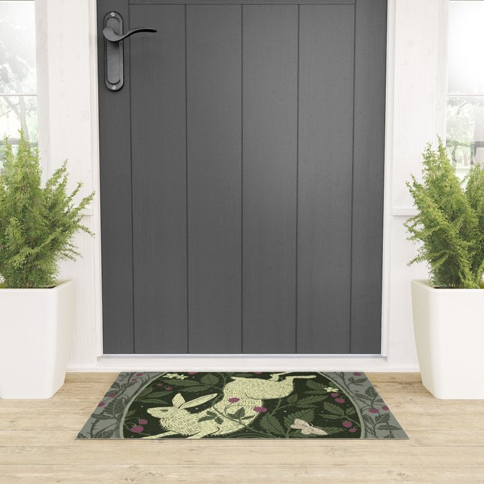 Rabbit in the Raspberries Welcome Mat Gallery Image 3