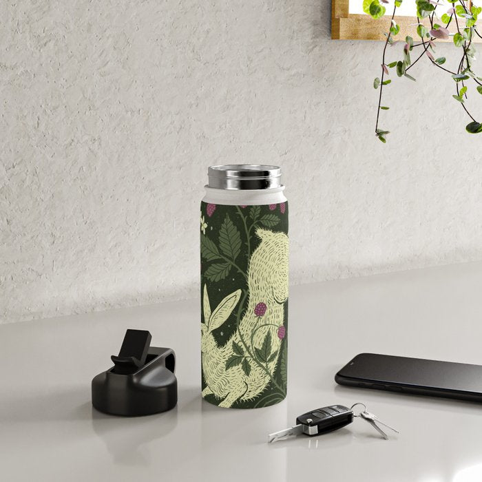 Rabbit in the Raspberries Water Bottle Gallery Image 4