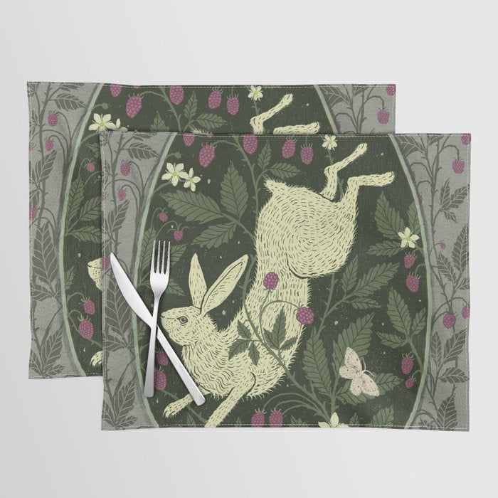 Rabbit in the Raspberries Placemat Gallery Image 1