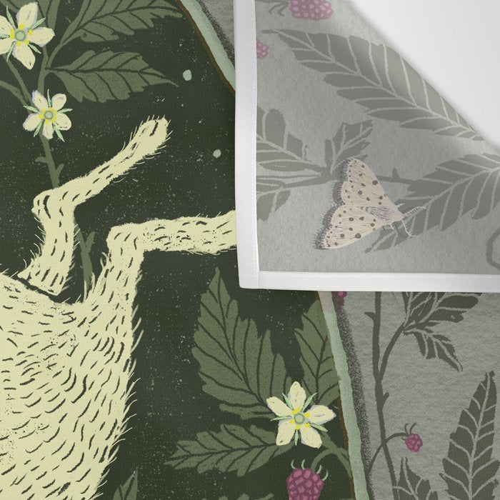 Rabbit in the Raspberries Wall Tapestry Gallery Image 3