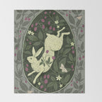 Rabbit in the Raspberries Throw Blanket Gallery Image 2