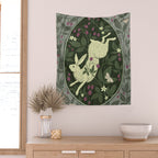 Rabbit in the Raspberries Wall Tapestry Gallery Image 2