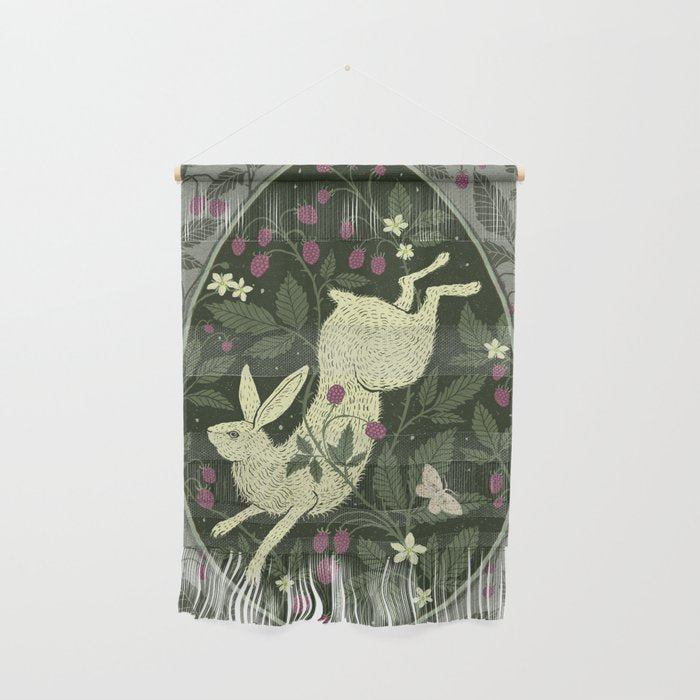 Rabbit in the Raspberries Wall Hanging Gallery Image 1