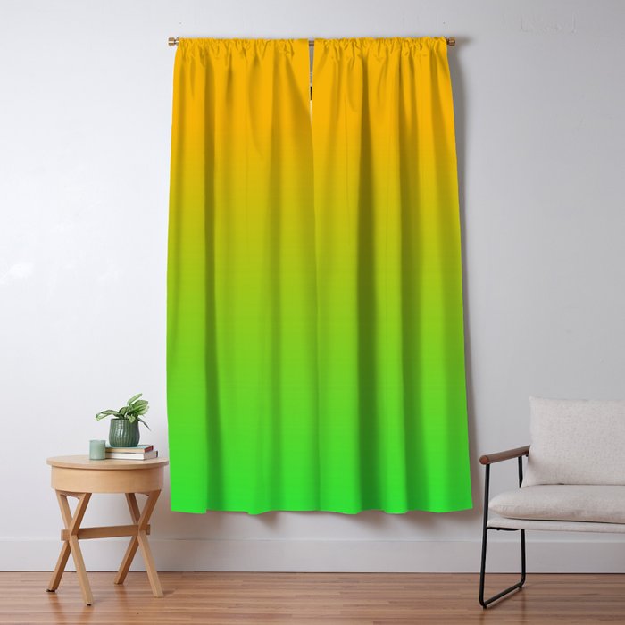 Ombre Color Orange Green Shade  Window Curtain Gallery Image 5