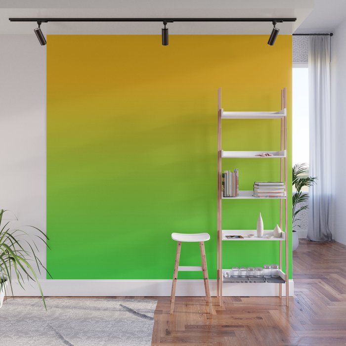 Ombre Color Orange Green Shade  Wall Mural Gallery Image 1