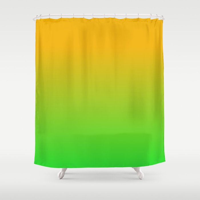 Ombre Color Orange Green Shade  Shower Curtain Gallery Image 1