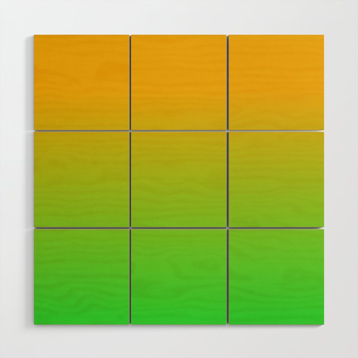 Ombre Color Orange Green Shade  Wood Wall Art Gallery Image 1