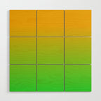 Ombre Color Orange Green Shade  Wood Wall Art Gallery Image 1