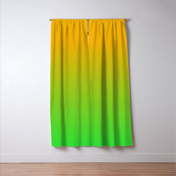 Ombre Color Orange Green Shade  Window Curtain Gallery Image 3