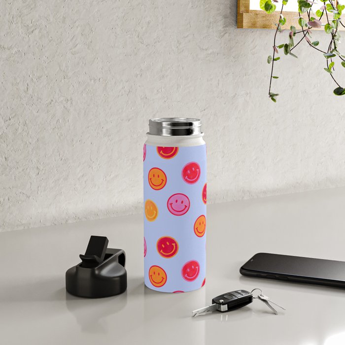 Smiling faces pattern no2 Water Bottle Gallery Image 4