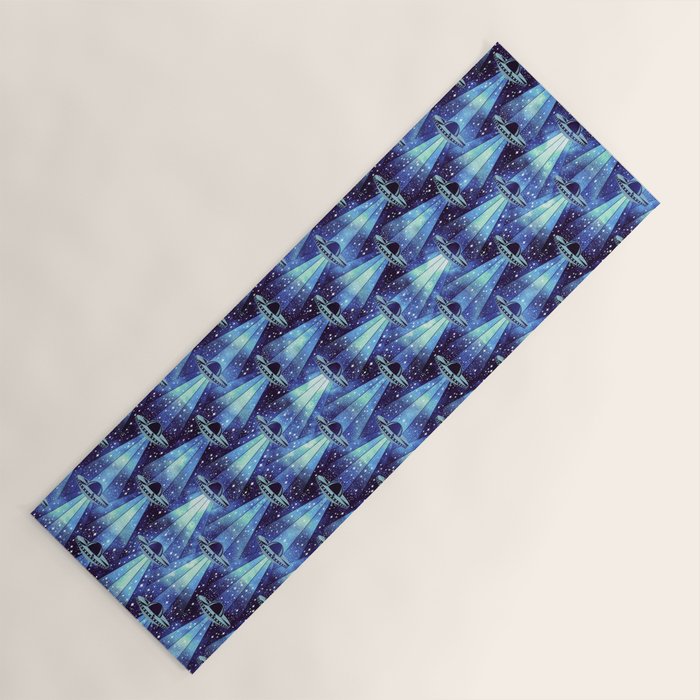 Cosmic UFO - mysterious blue flash Yoga Mat Gallery Image 1